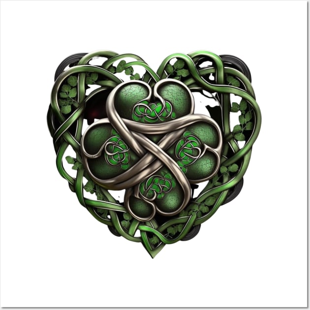 Ireland Shamrock into Heart Wall Art by presstex.ua@gmail.com